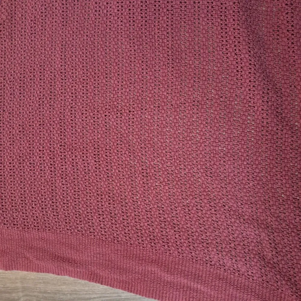 Beacon blanket burgundy red cotton open weave thermal WPL 1675 USA queen king